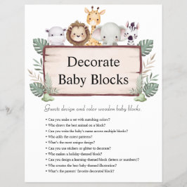 Flyer Jungle Safari Baby Shower Games