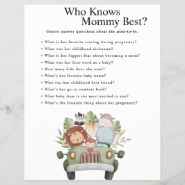 Flyer Jungle Safari Baby Shower Games