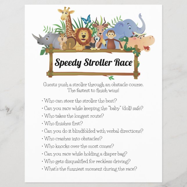 Flyer Jungle Safari Baby Shower Games (Frente)