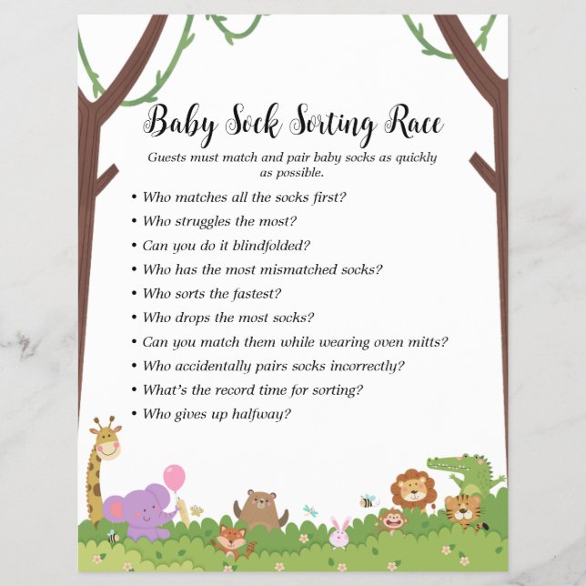 Flyer Jungle Safari Baby Shower Games (Frente)