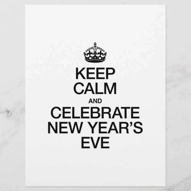 FLYER KEEP CALM AND CELEBRATE NEW YEAR'S EVE (Frente)