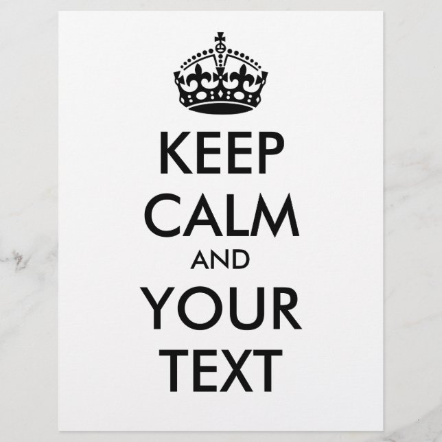 Flyer KEEP CALM and YOUR TEXT - black (Frente)