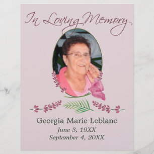 Flyer Keepsakes para el Memorial de Lavanda de color acu