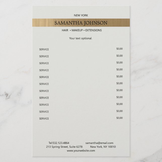 Flyer Kundenspezifische Elegante Imitat Gold Streifen (Frente)