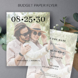 Flyer La boda de la tipografía de la foto del presupuest