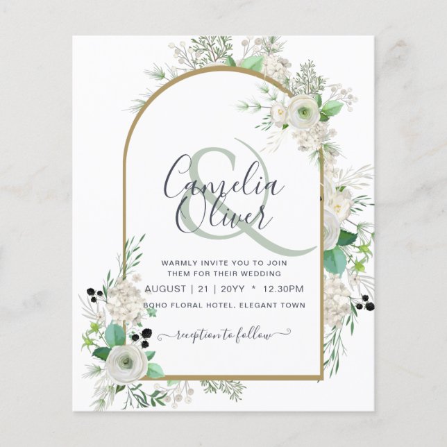 Flyer La boda de rosas blancas menos presupuestadas invi (Frente)