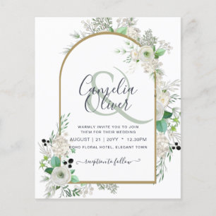 Flyer La boda de rosas blancas menos presupuestadas invi