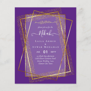 Flyer La boda islámica de Bismillah, marco de oro de NIK