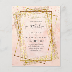 Flyer La boda islámica de Bismillah, marco de oro de NIK