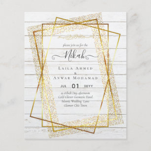Flyer La boda islámica de Bismillah, marco de oro de NIK