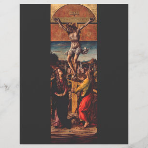 Flyer La Crucifixión según Carlo Crivelli Arte Sagrado