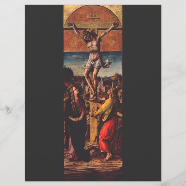 Flyer La Crucifixión según Carlo Crivelli Arte Sagrado (Frente)
