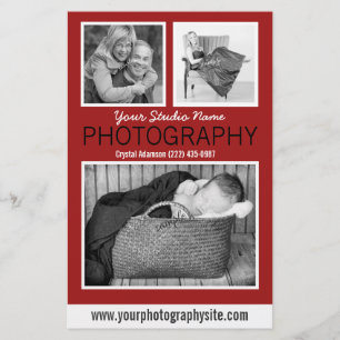 Flyer La cuenta de negocios de un fotógrafo con tres fot