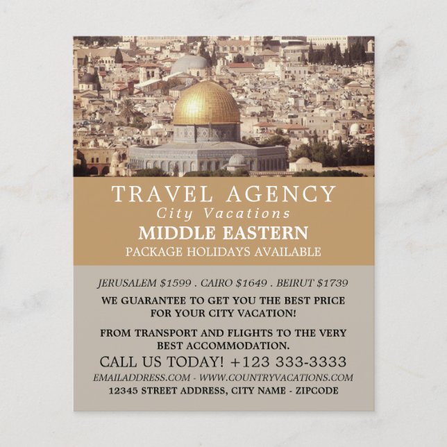 Flyer La Cúpula de la Roca, Jerusalén, la agencia de via (Frente)