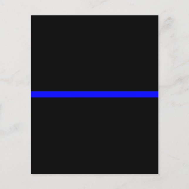 Flyer La delgada línea azul simbólica sobre negro sólido (Frente)