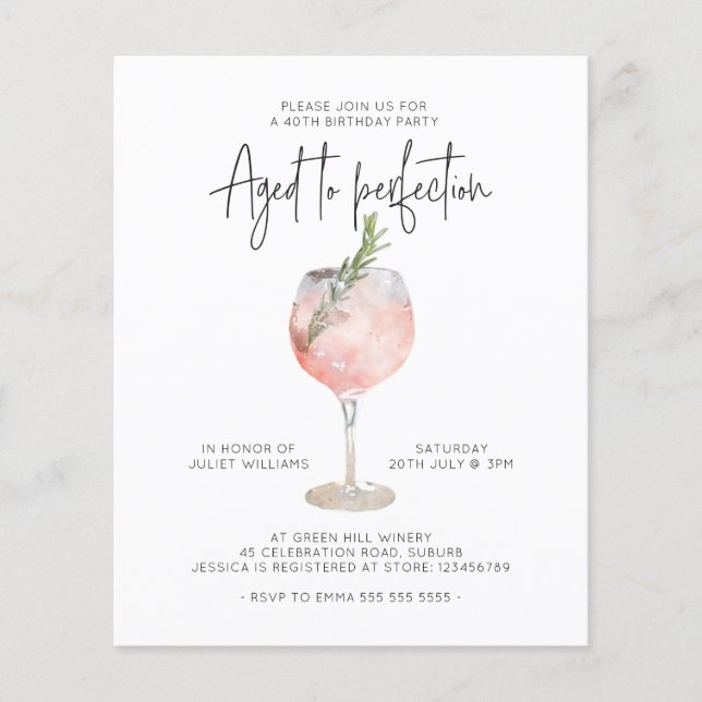 Flyer La edad del vino rosado presupuestal a 40 años de  (Frente)