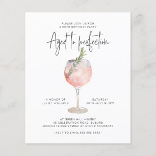 Flyer La edad del vino rosado presupuestal a la perfecci