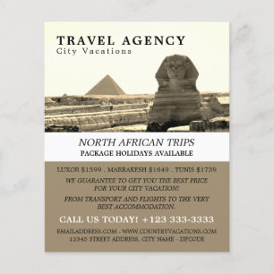 Flyer La Gran Esfinge De Giza, Egipto, Agencia De Viajes