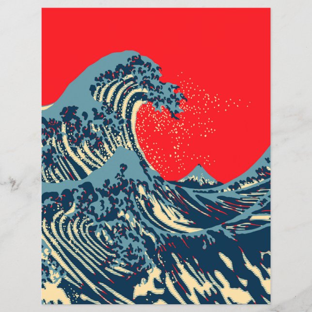 Flyer La gran ola de Hokusai con estilo artístico de esp (Frente)
