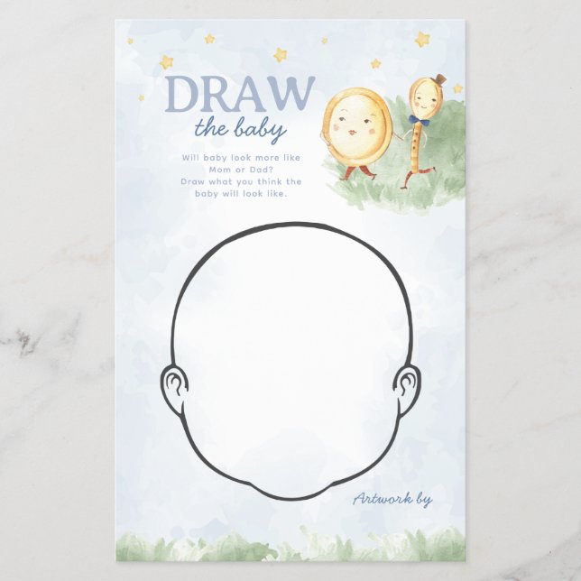 Flyer La madre ganosa dibuja el juego de Baby Shower (Frente)