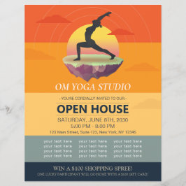 Flyer La meditación del yoga Pose Sun Flying Island Open