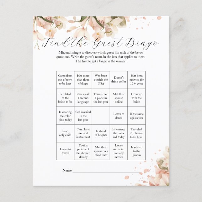 Flyer La moderna ducha de novia blanca negra encontró al (Frente)