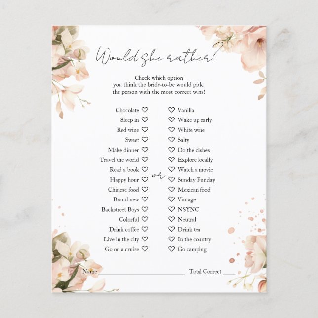 Flyer La moderna ducha de novia blanca negra preferiría (Frente)