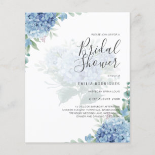 Flyer La moderna ducha de novia con foto de Hydrangea az