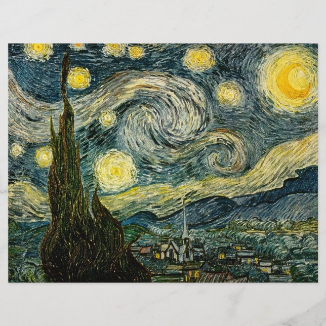 Flyer La noche estrellada de Vincent van Gogh (1889) (Frente)