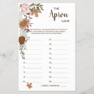 Flyer La tarjeta de juego Apron Game Boho Autumn Bridal 