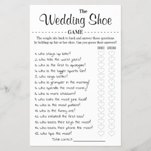 Flyer La tarjeta de juego de zapatos de Boda