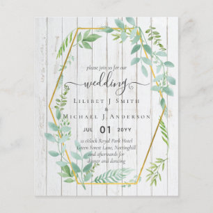 Flyer La vegetación rústica en el Boda de presupuesto pa