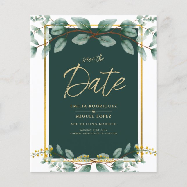 Flyer La vegetación salva la fecha del oro verde esmeral (Frente)