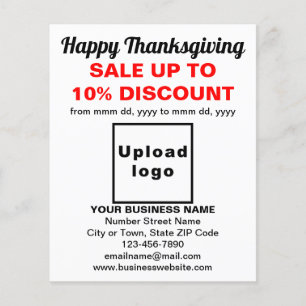 Flyer La venta de Acción de Gracias de Negocios en el Vo