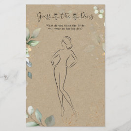 Flyer La Verdor Adivinan El Vestido Bridal Shower Game F