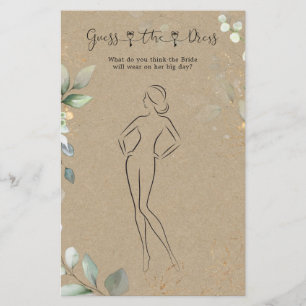 Flyer La Verdor Adivinan El Vestido Bridal Shower Game F