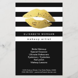 Flyer Labios de oro con franjas blancas negras - Artista