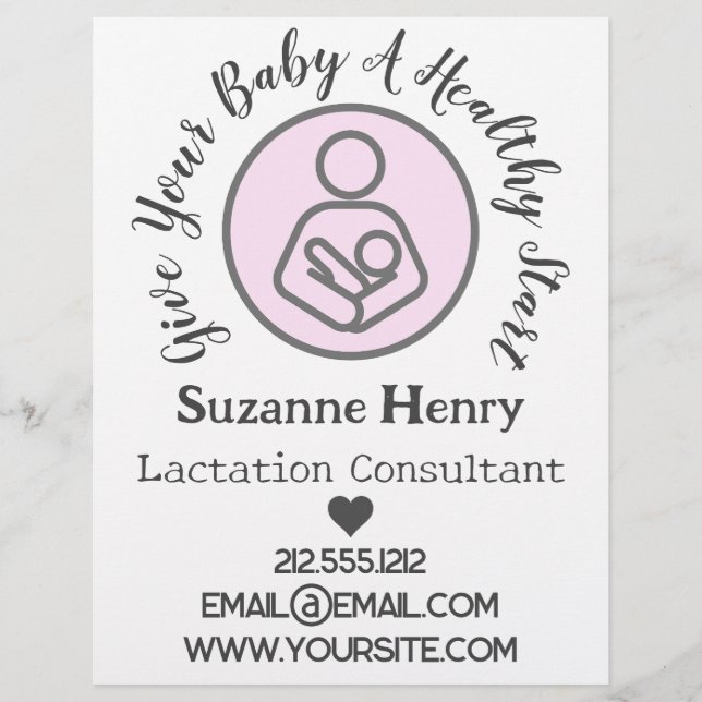 Flyer Lactancia Consultora Leche Lactante (Frente)