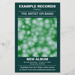 Flyer Lanzamiento de nuevo álbum - Dark Green