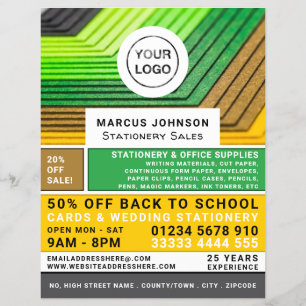 Flyer Lápices, artículos de escritorio y artículos de of