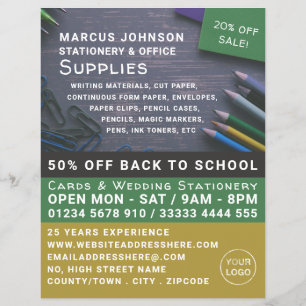 Flyer Lápices, artículos de escritorio y artículos de of