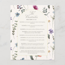 Flyer Las Bienaventuranzas Mateo 5:3–12 Escritura Floral