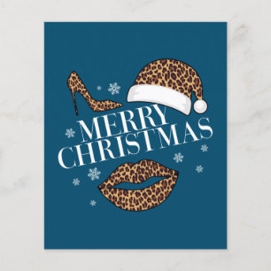 Flyer Las mujeres de Merry Christmas leopard print