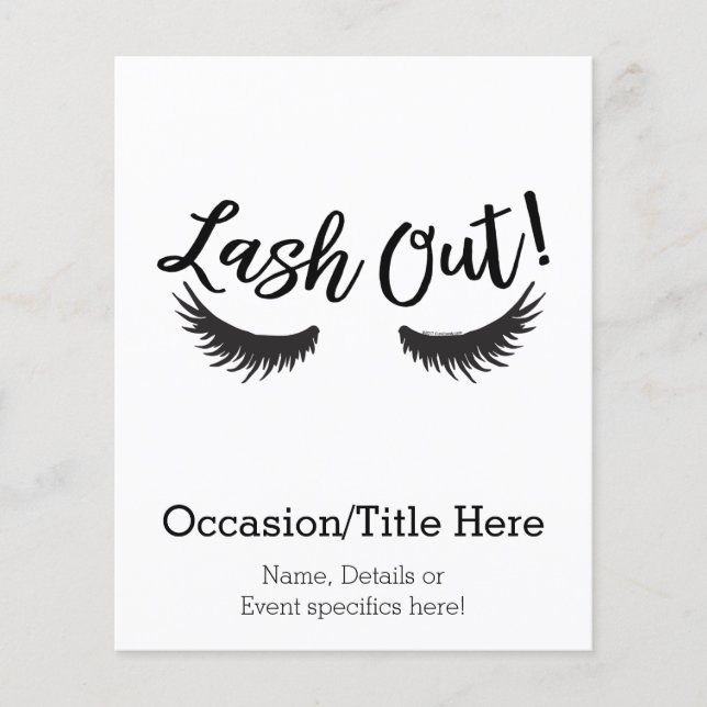 Flyer Lash Out Eyelash Lash Salon Makeup Artista (Frente)