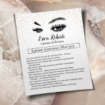 Flyer Lashes & Brows Eyelash Aftercare Instruction<br><div class="desc">Lashes Makeup Artist Aftercare Instruction Flyers.</div>