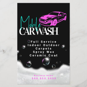 Flyer Lavado de Auto Móvil Detallado