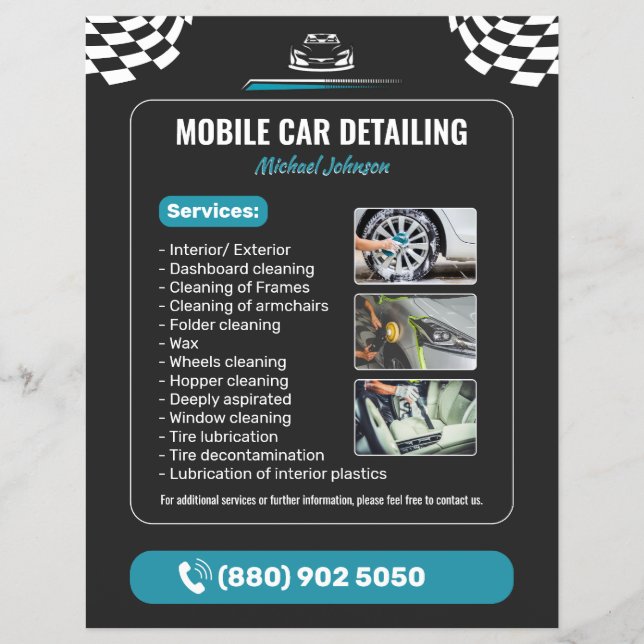 Flyer Lavado de Autos Detallado (Frente)