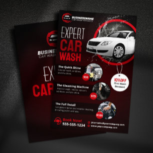 Flyer Lavado de Coche Moderno Detallado de Auto Encerado
