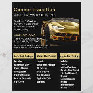 Flyer Lavado de presión de desuso de lavado de coche móv