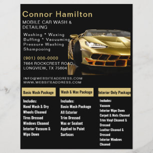 Flyer Lavado de presión de desuso de lavado de coche móv